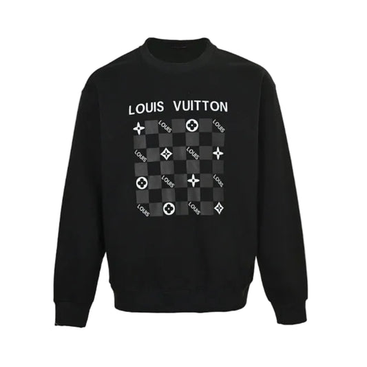 Louis Vuitton Damier Checkerboard Graphic Crewneck – Black