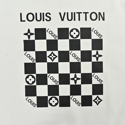 Louis Vuitton Damier Checkerboard Graphic Crewneck – Cream