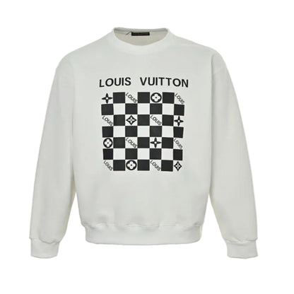Louis Vuitton Damier Checkerboard Graphic Crewneck – Cream