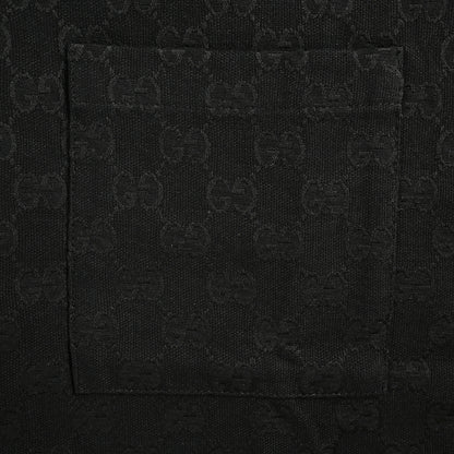 Gucci Black Tonal Double-G Jacquard Camp Collar Shirt