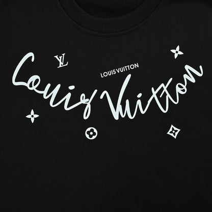 Louis Vuitton Cursive Signature Monogram Crewneck – Black