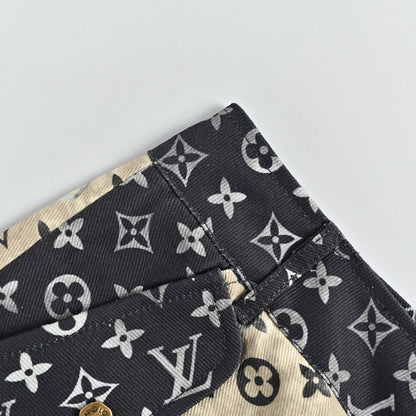 Louis Vuitton Monogram Floral Patchwork Cargo Shorts — Black x Ecru
