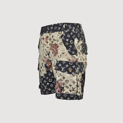 Louis Vuitton Monogram Floral Patchwork Cargo Shorts — Black x Ecru