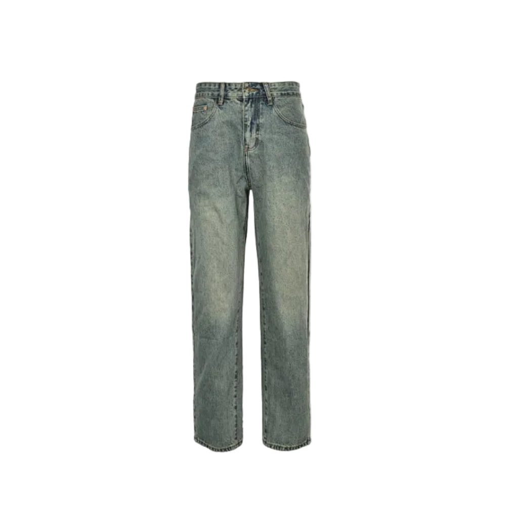 Gucci Light Blue Marble-Wash Straight Denim Pants