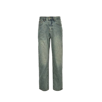 Gucci Light Blue Marble-Wash Straight Denim Pants