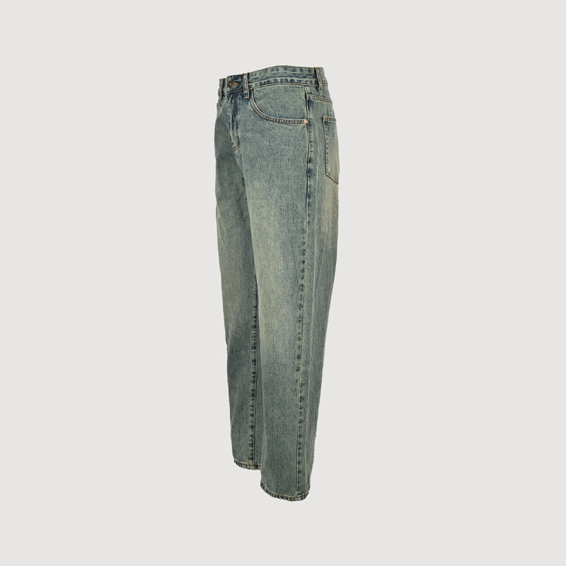 Gucci Light Blue Marble-Wash Straight Denim Pants