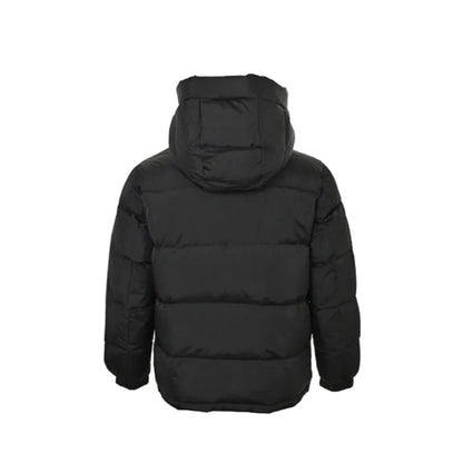 Gucci Black Down Puffer Hooded Jacket with Stripe Wordmark