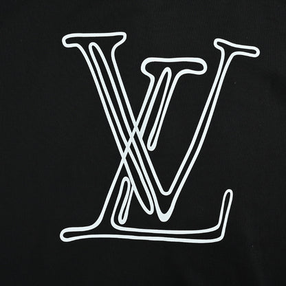Louis Vuitton Cursive Script Embroidery Hoodie – Black