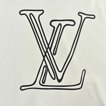 Louis Vuitton Cursive Script Embroidery Hoodie – Cream