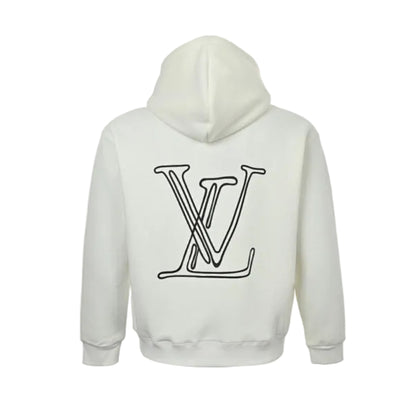 Louis Vuitton Cursive Script Embroidery Hoodie – Cream