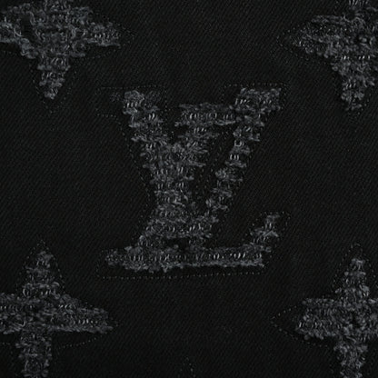 Louis Vuitton Oversized Tonal Monogram Wide-Leg Jeans — Black