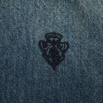 Gucci Mid-Blue Washed Denim Point Collar Overshirt