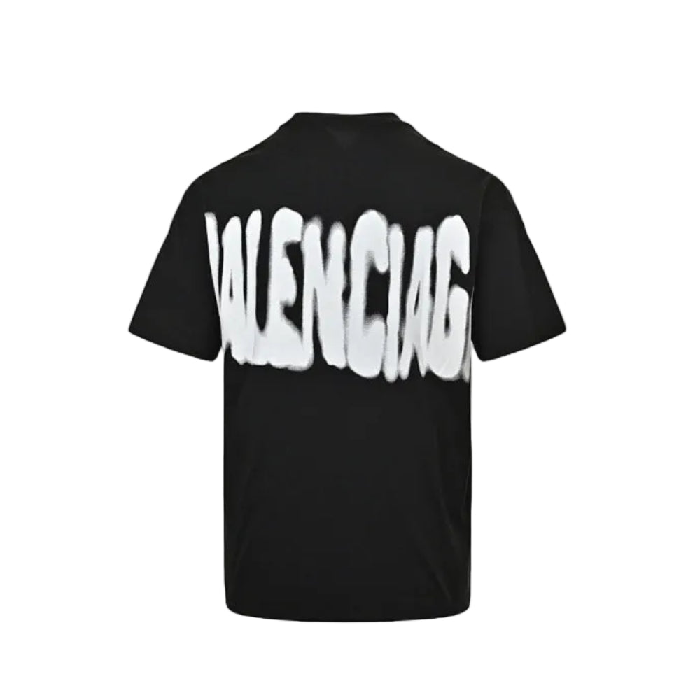 Gucci Black Dual Brand Spray Paint Oversized Wordmark Heavyweight Tee