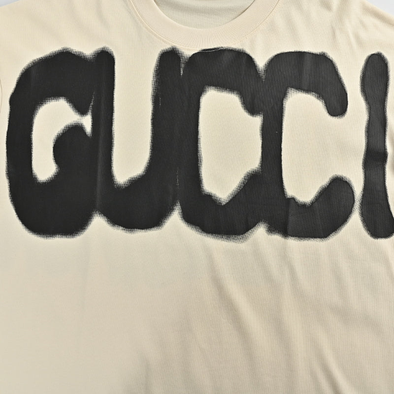 Gucci Off-White Dual Brand Spray Paint Oversized Wordmark Heavyweight Tee