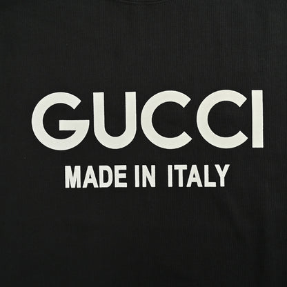 Gucci Black Oversized Wordmark Made In Italy Heavyweight Tee