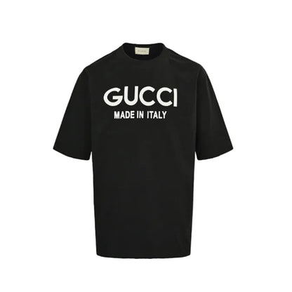 Gucci Black Oversized Wordmark Made In Italy Heavyweight Tee
