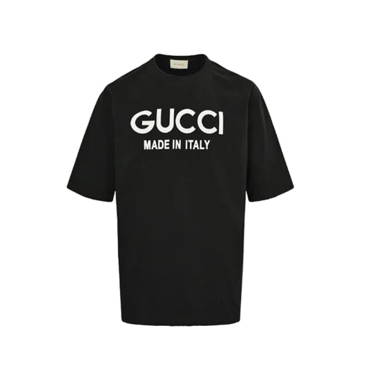 Gucci Black Oversized Wordmark Made In Italy Heavyweight Tee