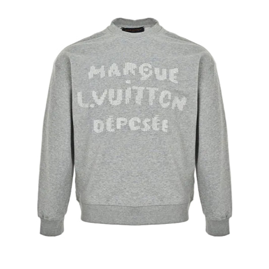 Louis Vuitton Marque Deposee Archive Text Crewneck – Heather Grey