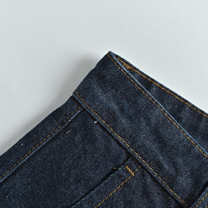 Louis Vuitton Signature Badge Denim Shorts — Raw Navy