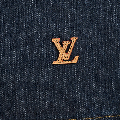 Louis Vuitton Signature Badge Denim Shorts — Raw Navy