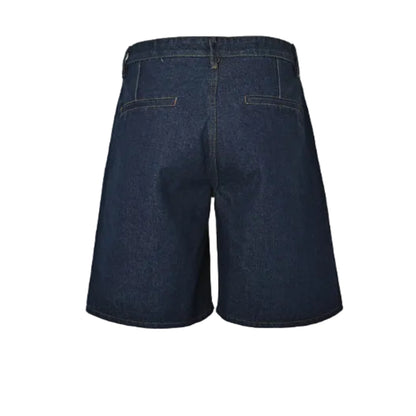 Louis Vuitton Signature Badge Denim Shorts — Raw Navy