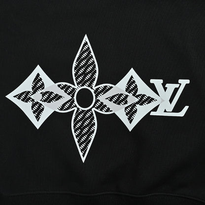 Louis Vuitton Monogram Flower Low-Drop Embroidery Sweatshirt – Black