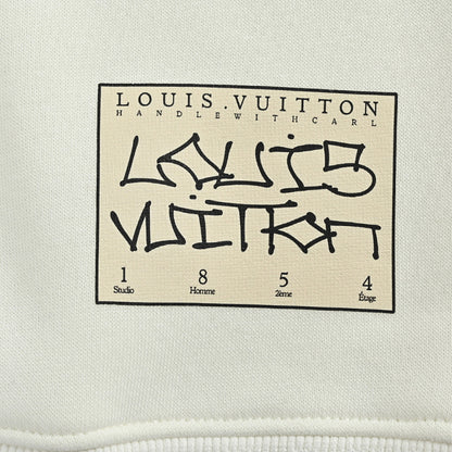Louis Vuitton  Leather Label Minimal Sweatshirt – Cream