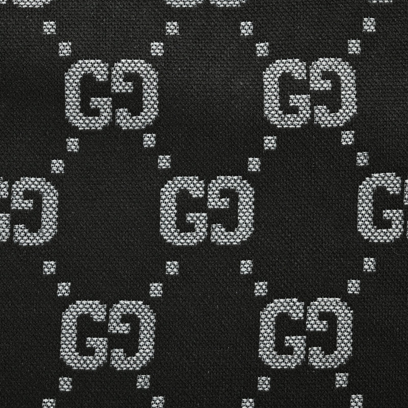 Gucci Black GG Jacquard Knit Polo