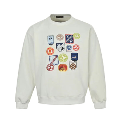 Louis Vuitton Snow School Badge Collage Sweatshirt – Cream