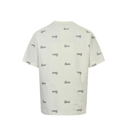 Gucci Off-White All-Over Script Logo Print Heavyweight Tee