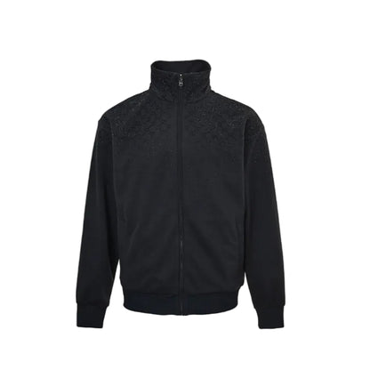 Gucci Black GG Monogram Jacquard Full-Zip Stand Collar Track Jacket