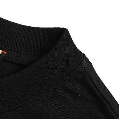 Gucci Black Rainbow Gradient Wordmark Lightning Bolt Heavyweight Tee