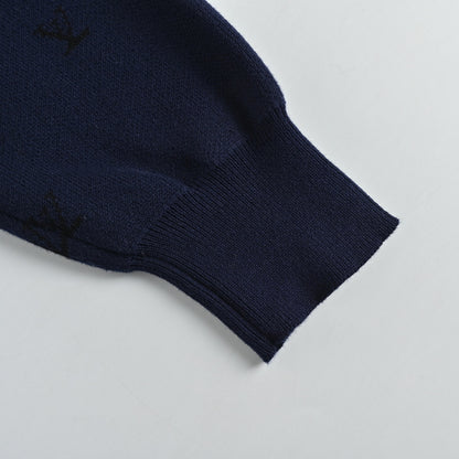 Louis Vuitton Animal Scatter Embroidery Knit Sweater – Navy