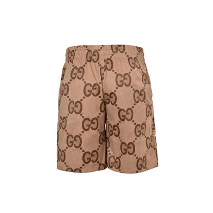 Gucci All-Over Dual-Letter Print Swim Shorts – Camel