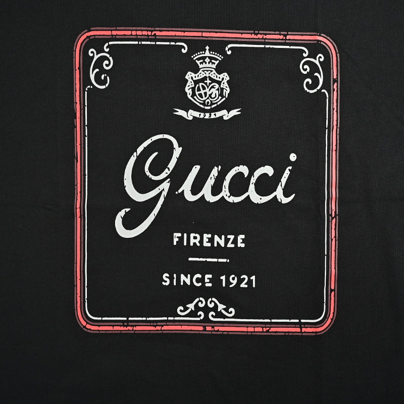 Gucci Black Heritage Label Graphic Tee
