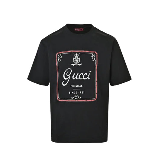 Gucci Black Heritage Label Graphic Tee