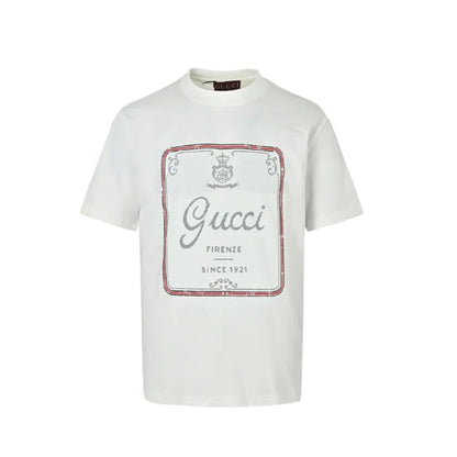 Gucci Ivory Heritage Label Graphic Tee