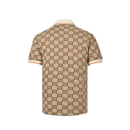 Gucci Beige All-Over Double-G Jacquard Polo Shirt