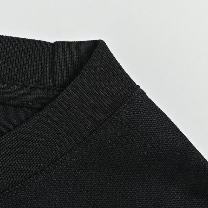 Gucci Black Web Stripe Serif Wordmark Graphic Tee