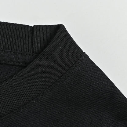 Gucci Black Web Stripe Serif Wordmark Graphic Tee