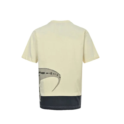 Gucci Cream & Navy Iguana Basketball Colorblock Graphic Tee