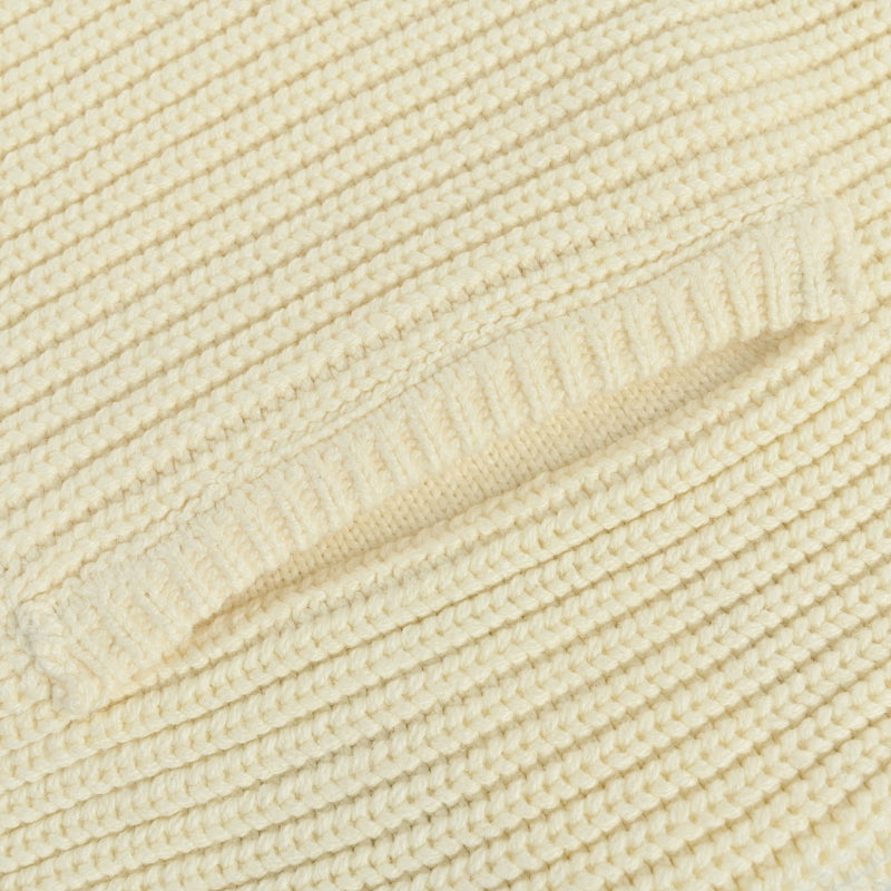 Gucci Ivory Ribbed Knit Full-Zip Track Jacket with Colorblock Stripe