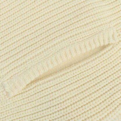 Gucci Ivory Ribbed Knit Full-Zip Track Jacket with Colorblock Stripe