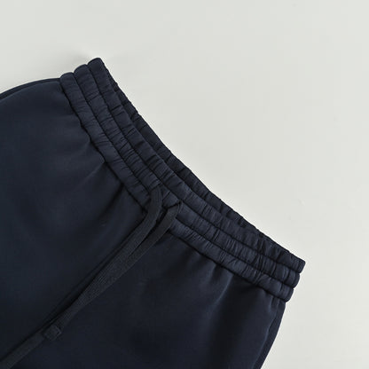 Gucci Navy Knit Jogger Pants with Neon Embroidered Script