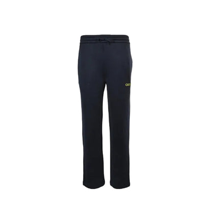 Gucci Navy Knit Jogger Pants with Neon Embroidered Script
