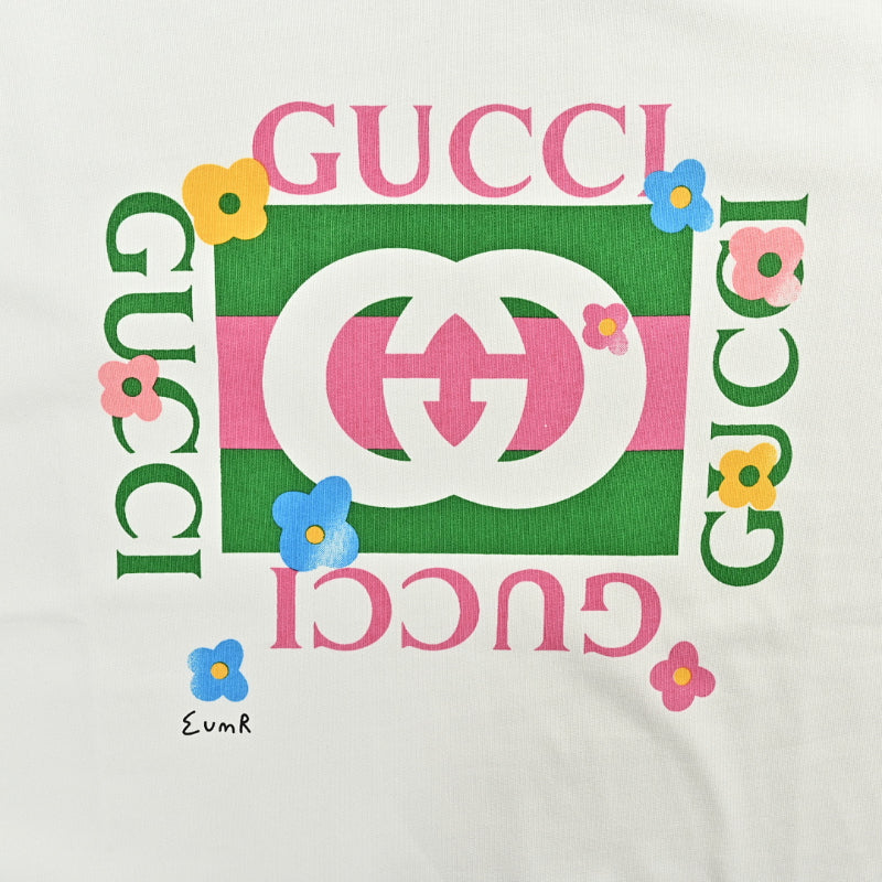 Gucci Off-White Floral Frame Monogram Graphic Tee