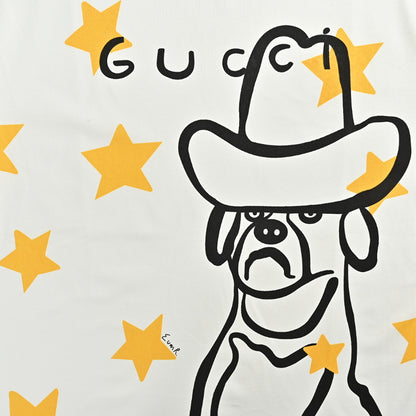 Gucci Off-White Cowboy Dog Star Print Graphic Tee