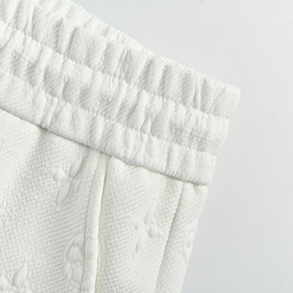 Louis Vuitton Forest Logo Monogram Fleece Shorts — White