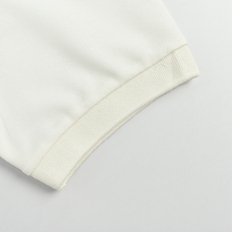Gucci White Navy-Red Contrast Collar Horsebit GG Piqué Polo