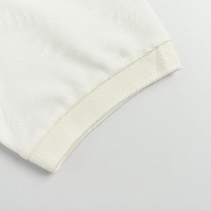 Gucci White Navy-Red Contrast Collar Horsebit GG Piqué Polo